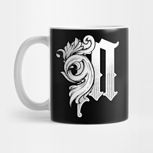 illustration of M font vintage style hand drawing design Mug